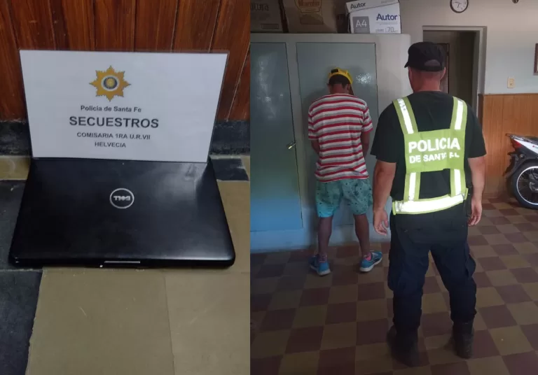 Recuperan una notebook robada en Helvecia