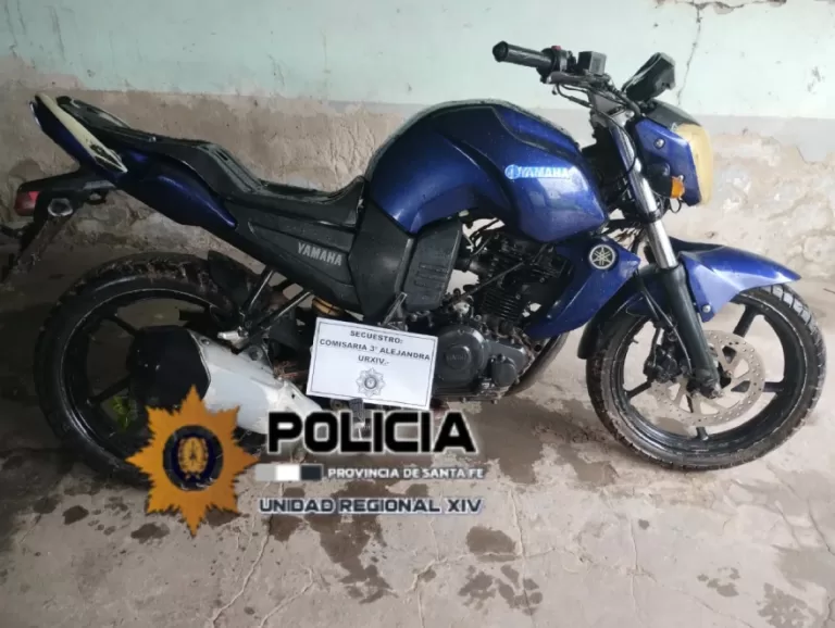 Moto encontrada en Alejandra