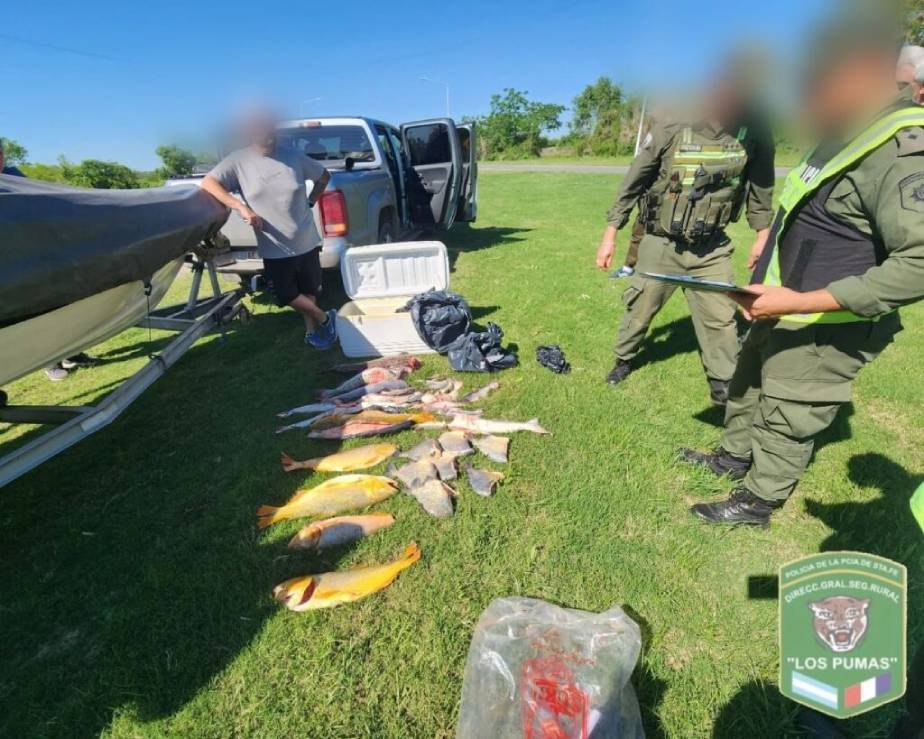 San Javier y zona: Cuatrocientas piezas ictícolas secuestradas por Los Pumas