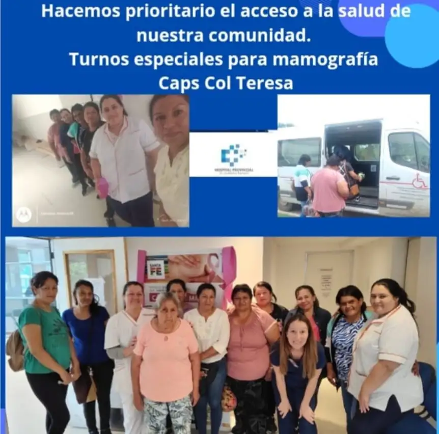 Turnos especiales de mamografía para Caps Colonia Teresa
