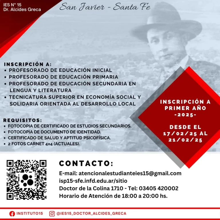 INSCRIPCION INSTITUTO 15