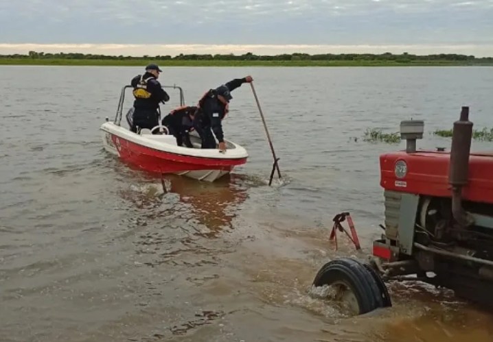 Busqueda de hombre en Río San Javier - Bomberos de Helvecia