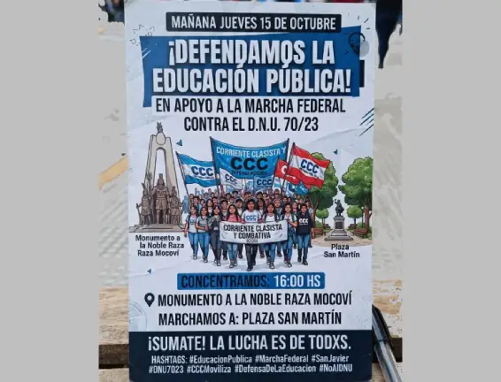 CCC apoya a la Marcha Federal