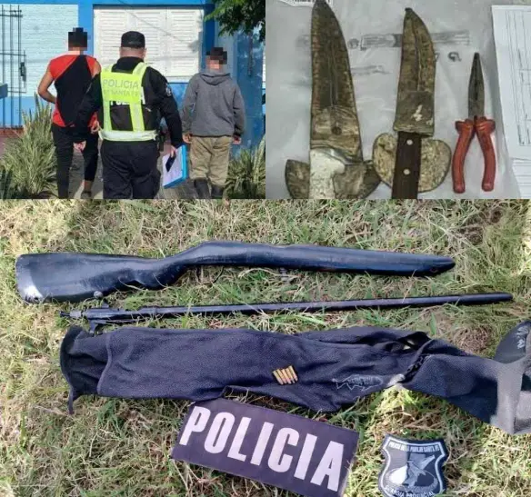 Dos detenidos con armas en Alejandra