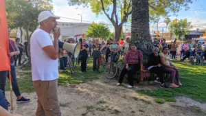 Alcodes Gororisto en la marcha por la educación pública