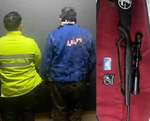 Secuestro de rigle con mira telescópica